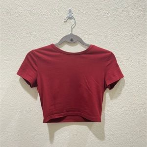 wine red wildflower tee